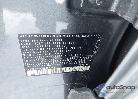 2025 Volkswagen Taos 1.5T Se из США, поврежденный, VIN 3VVVC7B24SM009189